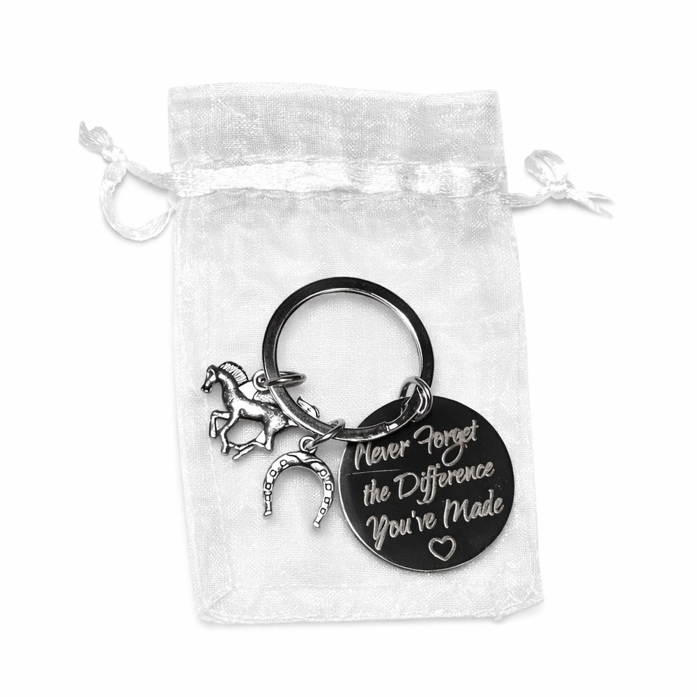 Silver Horse Charm Keychain